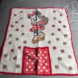 Vintage Biederlack of America Minnie Mouse Red and White Blanket with Pocket